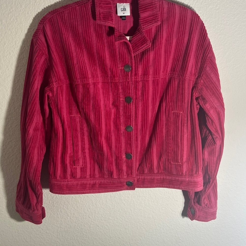 Cabi women’s Pink Cheeky Topper Corduroy Jacket spring summer coastal Sz XS - Picture 6 of 8